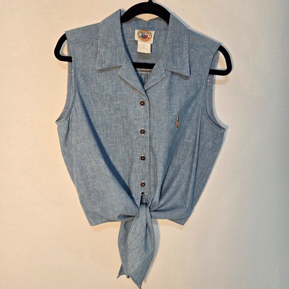 Pusser's West Indies Tops - USA Vintage PUSSER'S WEST INDIES Y2K RARE Blue Sleeveless Cropped Top Size S.